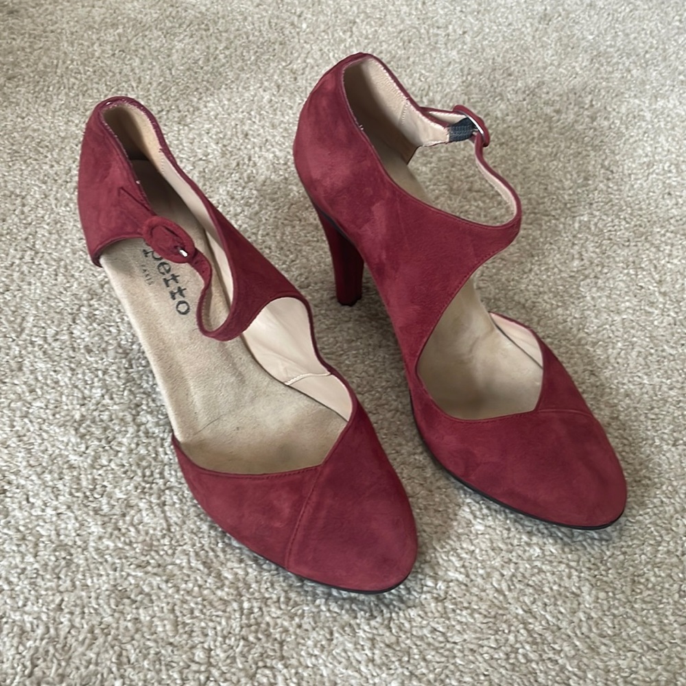 Repetto Ankle Strap Pumps Burgundy